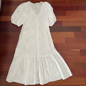Zara White Eyelet dress